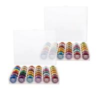 NIYANGLE Handgefertigtes Metallic Stickgarn 2 Schachteln mit 36 Bunten Spulen Flexibles Nähgarn für Handstickerei Basteln und Blumenarrangements Inklusive Praktischer Aufbewahrungsbox