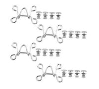 NIYANGLE Hosenbundknöpfe zum Taillenreduzieren Universelle Jeans Schnallen ohne Nähen Abnehmbare Große Taillenknöpfe für Damen 4 Satz Silber Dünn und Passgenau