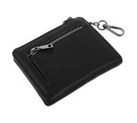 NIYANGLE Kompakte Damen Geldbörse aus Weichem Pu Leder Kleine Zweifach Faltbare Reisebrieftasche mit Reißverschluss Münzfach und Mehreren Kartenfächern Schwarze Kreditkartenhülle für Alltag