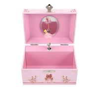 NIYANGLE Rosa Musik Schmuckkästchen für Mädchen mit Drehender Ballerina Spieluhr 12,7cm Mdf und Papier Elegante Schmuckaufbewahrung für Geburtstagsgeschenke