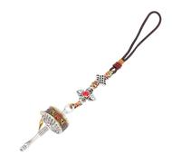 NIYANGLE Tibetische Gebetsmühle Anhänger Für Rückspiegel Buddhistische Gebetsrad Deko Für Auto Meditations Zubehör Glücksbringer Für Spiegel 8.66In Hängeschmuck
