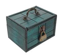 NIYANGLE Vintage Schmuckkasten aus Massivem Holz mit Schloss Große Aufbewahrungsbox für Schmuck und Erinnerungen Tragbare Antike Schatztruhe mit Zahlenschloss Rustikale Holztruhe für Büro