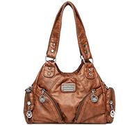 NIYUTA® Damenhandtasche Ledertaschen Umhängetaschen Henkeltaschen Hobo Bag Damen Weiche Tasche PU-Leder, Grau, 29 * 11 * 22CM, Handtaschen Gelbliches Braun
