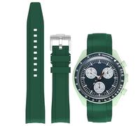 Niziruoup 20mm Silikon Armband für Omega x Swatch MoonSwatch Speedmaster, Gebogenes Weiches Silikon Gummi Armband Omega x Swatch MoonSwatch Ersatzband Uhrenarmbänder Kautschuk