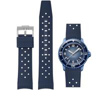 Niziruoup Uhrenarmbander für Blancpain X Swatch Fifty Fathoms, Tropischer Stil Silikon Kautschuk Armband Gebogenes Ende Weiches Silikonkautschuk Ersatzband 22mm mit Werkzeug entfernen