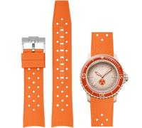 Niziruoup Uhrenarmbander für Blancpain X Swatch Fifty Fathoms, Tropischer Stil Silikon Kautschuk Armband Gebogenes Ende Weiches Silikonkautschuk Ersatzband 22mm mit Werkzeug entfernen
