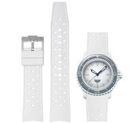 Niziruoup Uhrenarmbander für Blancpain X Swatch Fifty Fathoms, Tropischer Stil Silikon Kautschuk Armband Gebogenes Ende Weiches Silikonkautschuk Ersatzband 22mm mit Werkzeug entfernen