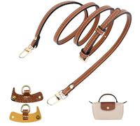 NJCXOLA Schultergurt für Longchamp Tasche Damen, Verstellbarer Schulterriemen für Taschen, Taschengurt Gurt Verlängerung (0,9 cm PU-Schultergurt + 2 Lederschnallen)
