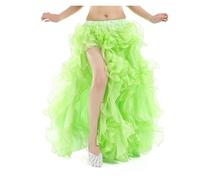 NJIEzhao Bauchtanzrock for Damen, for Erwachsene, Quaste, Langer Rock, Pailletten, Kleid, Performance-Tanzrock Bauchtanz Langer Rock(Light Green,90cm Length)