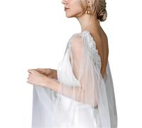 NJIEzhao Braut-Spitzen-Cape-Schleier - Langer Hochzeitsschal und Jackenüberwurf for Damen Hochzeitsschal(200cm 78.8in)
