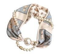 NJIEzhao Magnetverschluss Schal Damen Frühling Herbst Kleines Quadrat Krawatte Hemd Schlüsselbein Hals Dekor Quadratischer Schal mit magnetischer Schnalle(Color 9)