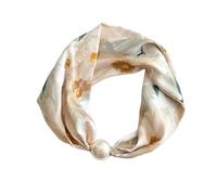 NJIEzhao Magnetverschluss Schal Damen Frühling Herbst Kleines Quadrat Krawatte Hemd Schlüsselbein Hals Dekor Quadratischer Schal mit magnetischer Schnalle(Color 38)