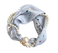 NJIEzhao Magnetverschluss Schal Damen Frühling Herbst Kleines Quadrat Krawatte Hemd Schlüsselbein Hals Dekor Quadratischer Schal mit magnetischer Schnalle(Color 39)