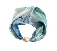 NJIEzhao Magnetverschluss Schal Damen Frühling Herbst Kleines Quadrat Krawatte Hemd Schlüsselbein Hals Dekor Quadratischer Schal mit magnetischer Schnalle(Color 46)