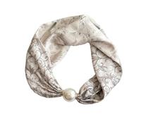 NJIEzhao Magnetverschluss Schal Damen Frühling Herbst Kleines Quadrat Krawatte Hemd Schlüsselbein Hals Dekor Quadratischer Schal mit magnetischer Schnalle(Color 27)