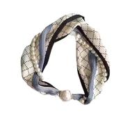 NJIEzhao Magnetverschluss Schal Damen Frühling Herbst Kleines Quadrat Krawatte Hemd Schlüsselbein Hals Dekor Quadratischer Schal mit magnetischer Schnalle(Color 35)