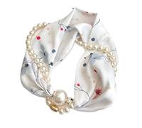 NJIEzhao Magnetverschluss Schal Damen Frühling Herbst Kleines Quadrat Krawatte Hemd Schlüsselbein Hals Dekor Quadratischer Schal mit magnetischer Schnalle(Color 41)