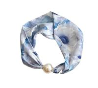 NJIEzhao Magnetverschluss Schal Damen Frühling Herbst Kleines Quadrat Krawatte Hemd Schlüsselbein Hals Dekor Quadratischer Schal mit magnetischer Schnalle(Color 24)
