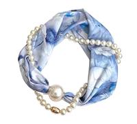 NJIEzhao Magnetverschluss Schal Damen Frühling Herbst Kleines Quadrat Krawatte Hemd Schlüsselbein Hals Dekor Quadratischer Schal mit magnetischer Schnalle(Color 28)
