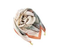 NJIEzhao Schal mit magnetischer Schnalle for Damen, quadratisch, lässiger Anhänger, Halsdekoration, modisch und vielseitig Quadratischer Schal mit magnetischer Schnalle(Orange)