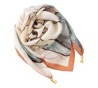 NJIEzhao Schal mit magnetischer Schnalle for Damen, quadratisch, lässiger Anhänger, Halsdekoration, modisch und vielseitig Quadratischer Schal mit magnetischer Schnalle(Orange)