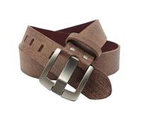 NK Belt GmbH Herren Ledergürtel aus Büffelleder braun, Made in Germany, Anzug Jeans Gürtel 38mm breit #FHB-03 (115cm Gesamtlänge 130cm)