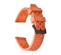 NKCVEZBW 20 mm/22 mm breites FKM-Kautschukarmband mit Wabenmuster und Schnellverschluss-Federstegen, kompatibel SRP775, schweißfest langlebig(Orange 2,22mm)