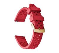 NKCVEZBW 20 mm/22 mm breites FKM-Kautschukarmband mit Wabenmuster und Schnellverschluss-Federstegen, kompatibel SRP775, schweißfest langlebig(Red 3,22mm)