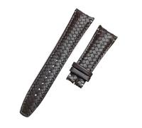 NKCVEZBW 20mm 22mm Leder geflochtenes Uhrenarmband kompatibel mit gebogenem Ende Armband Faltschließe Ersatz Herren Band(Brown strap,22mm-Curved end)