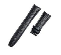 NKCVEZBW 20mm 22mm Leder geflochtenes Uhrenarmband kompatibel mit gebogenem Ende Armband Faltschließe Ersatz Herren Band(Black strap,22mm-Curved end)