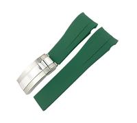 NKCVEZBW 21 mm und 22 mm breites Kautschukarmband, kompatibel mit Rolex Deepsea Sea-Dweller und Submariner, blau/schwarz, wasserdicht, Sport-Silikonarmband, inklusive Werkzeug(Dark Green,21mm)