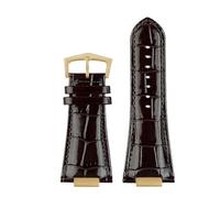 NKCVEZBW 25 x 13 mm Kerbleder-Uhrenarmband + Anschluss, kompatibel mit Patek Philippe Nautilus 5711 5726 5712g, Armband(Brown gold A)