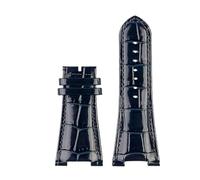 NKCVEZBW 25 x 13 mm Kerbleder-Uhrenarmband + Anschluss, kompatibel mit Patek Philippe Nautilus 5711 5726 5712g, Armband(Blue no clasp)