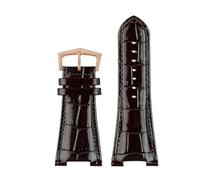 NKCVEZBW 25 x 13 mm Kerbleder-Uhrenarmband + Anschluss, kompatibel mit Patek Philippe Nautilus 5711 5726 5712g, Armband(Brown RG B)