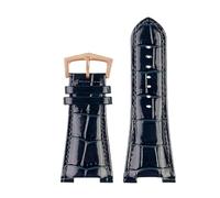 NKCVEZBW 25 x 13 mm Kerbleder-Uhrenarmband + Anschluss, kompatibel mit Patek Philippe Nautilus 5711 5726 5712g, Armband(Blue RG B)