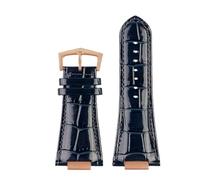 NKCVEZBW 25 x 13 mm Kerbleder-Uhrenarmband + Anschluss, kompatibel mit Patek Philippe Nautilus 5711 5726 5712g, Armband(Blue RG A)