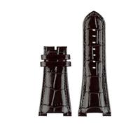 NKCVEZBW 25 x 13 mm Kerbleder-Uhrenarmband + Anschluss, kompatibel mit Patek Philippe Nautilus 5711 5726 5712g, Armband(Brown no clasp)