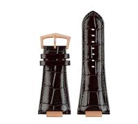 NKCVEZBW 25 x 13 mm Kerbleder-Uhrenarmband + Anschluss, kompatibel mit Patek Philippe Nautilus 5711 5726 5712g, Armband(Brown RG A)