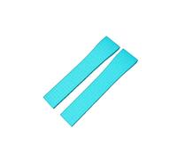 NKCVEZBW Kompatibel mit Armbändern 20 mm und 22 Schnellverschluss-Federschließe, Schwarz, Rot, Grün, Taucherarmbänder aus FKM-Kautschuk(Cyan,19X16MM_ROSE GOLD BUCKLE)