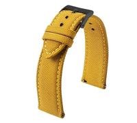 NKCVEZBW Kompatibel mit beidseitigem Nylon-Armband 18 mm 19 20 22 24, Schnellverschluss, Sportarmband, Gürtel, kompatibel Männern(MUSTARD YELLOW 2,20mm)