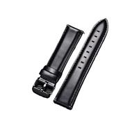 NKCVEZBW Kompatibel mit Business-Lederarmband Schnellverschluss, schwarz-braunes Kalbsleder, Herren-Retro-Uhrenarmband, 20 mm/22 mm(Black-(B),20mm)