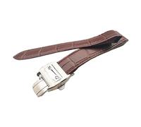 NKCVEZBW Kompatibel mit Cartier Santos Herren- und Damenarmbändern, Sandoz Santos100, wasserdichtem, schweißfestem Lederarmband Schmetterlingsverschluss, 23 mm(Brown-Steel-Z8,23mm)