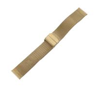 NKCVEZBW Kompatibel mit Edelstahl-Uhrenarmbändern in den Breiten 12 mm, 13, 14, 15, 16, 17, 18, 20 und 22 (Unisex)(Gold,19mm)