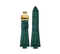 NKCVEZBW Kompatibel mit Lederarmband, kompatibel mit Tissot 1853 Prx Series Super Player T137.410 T137407, Uhrenarmband, Konvexe Schnittstelle, 12 mm, Herren(Green-Gold)