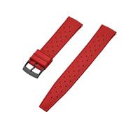 NKCVEZBW Kompatibel mit tropischen FKM-Kautschukarmbändern 18 19 20 21 22 23 24 mm, Schnellverschluss, perfekt flaches Ende, universelles Uhrenarmband(FKM-Red Black,19mm)