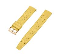 NKCVEZBW Kompatibel mit tropischen FKM-Kautschukarmbändern 18 19 20 21 22 23 24 mm, Schnellverschluss, perfekt flaches Ende, universelles Uhrenarmband(FKM-Yellow Gold,22mm)