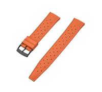 NKCVEZBW Kompatibel mit tropischen FKM-Kautschukarmbändern 18 19 20 21 22 23 24 mm, Schnellverschluss, perfekt flaches Ende, universelles Uhrenarmband(FKM-Orange Black,18mm)