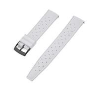 NKCVEZBW Kompatibel mit tropischen FKM-Kautschukarmbändern 18 19 20 21 22 23 24 mm, Schnellverschluss, perfekt flaches Ende, universelles Uhrenarmband(FKM-White Black,20mm)