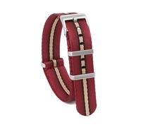 NKCVEZBW Kompatibel mit Uhrenarmbändern aus ballistischem Nylon mit schwerer Schnalle, 18 mm, 20 mm, 22 mm, Nylon-Uhrenarmbänder, kompatibel mit Männern und Frauen(Red khaki,18mm)