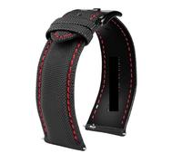 NKCVEZBW Kompatibel mit Uhrendurchmessern von 20 mm, 21 mm, 22 mm, 23 mm und 24 mm, passend for TAG Heuer und Nishitetsu No.5 Uhren, Unisex-Canvas-Armband(Red line-B pin,23mm)